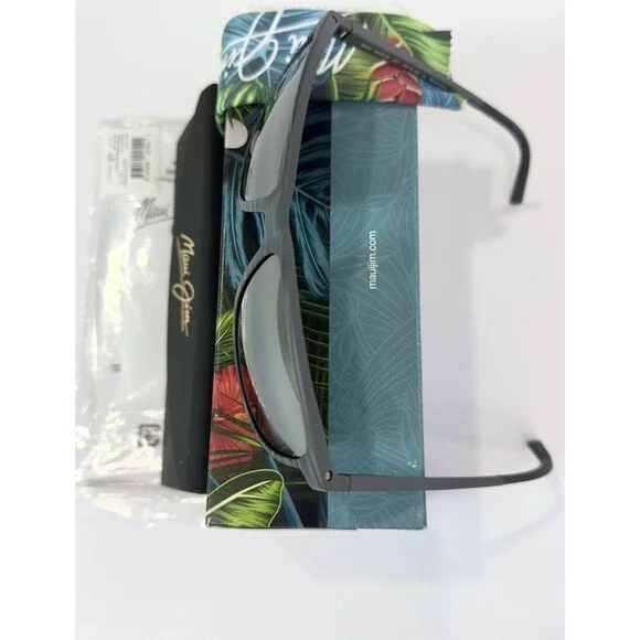 New Maui Jim Lele Kawa MJ0811S 001 Polarized Sunglasses Neutral Grey Striped XL
